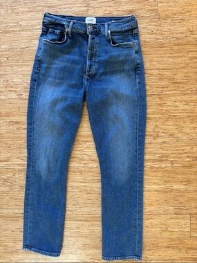 Citizens Of Humanity Straight Leg Jeans in Deep Blue Wash